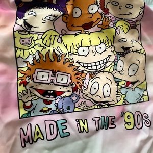 Pink white Rugrats dye Mini strapless dress